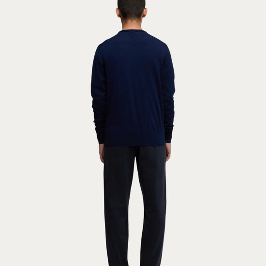 Ronde hals van Aspesi M195 merino trui Bluette