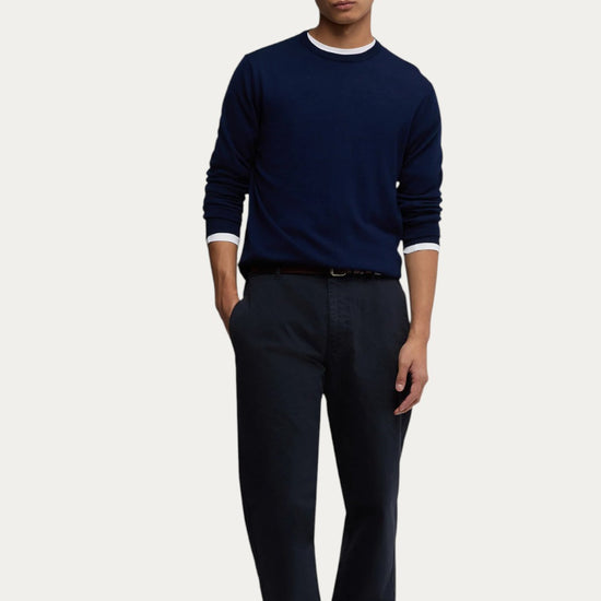 Fijne merinowol van Aspesi M195 Roundneck Bluette