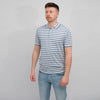 ASPESI Mod M433 Cotton Linen Silk Blend Polo Riga Denim – productbeeld 2