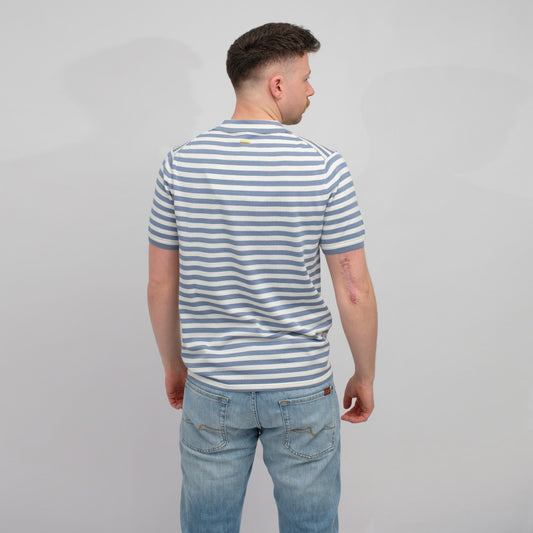 ASPESI Mod M433 Cotton Linen Silk Blend Polo Riga Denim – productbeeld 3