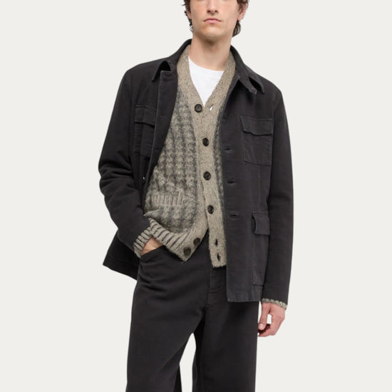 Kabelbreisel van Aspesi M470 Shetlandwol cardigan