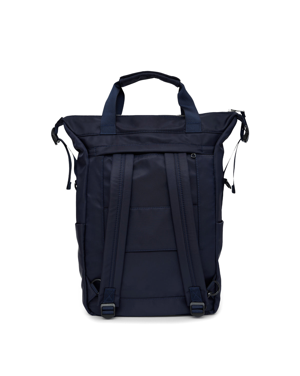 AY Studios Backpack Navy Blue rugzak, van achteren met schouderriemen zichtbaar