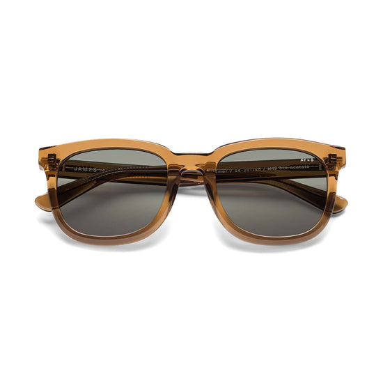 AY Studios Palmer Caramel Brown zonnebril, van voren met karamelbruin montuur