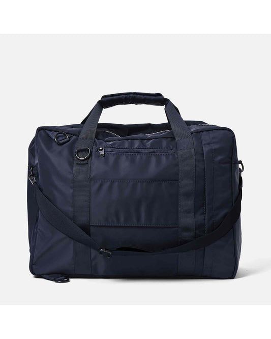 AY Studios Weekend Bag Navy Blue reistas, van achteren met aangehaakte schouderband