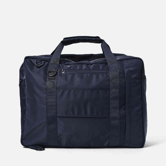 AY Studios Weekend Bag Navy Blue reistas, van achteren met handgrepen
