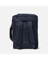 AY Studios Weekend Bag Navy Blue reistas, rechtop, met de rugzakriemen zichtbaar
