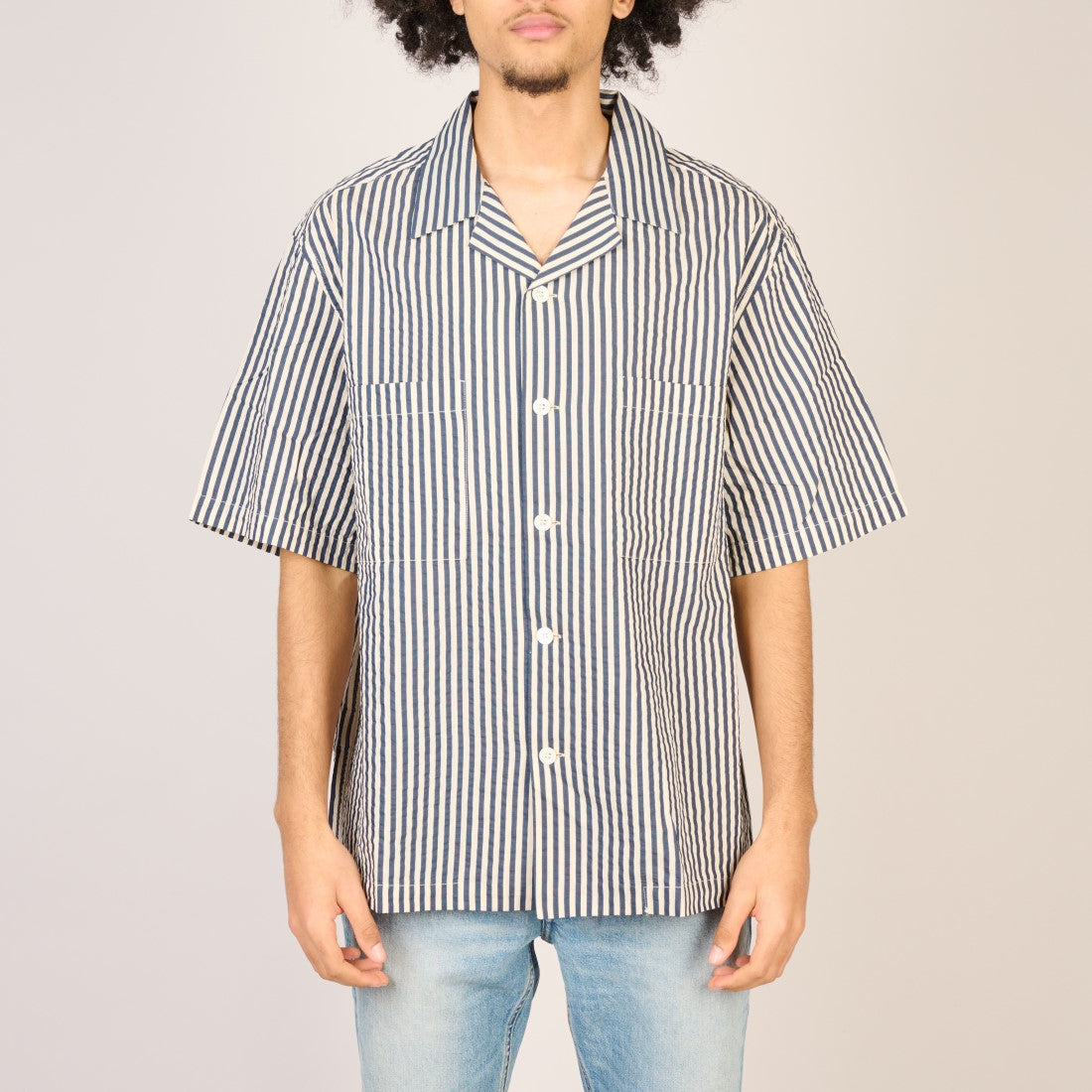 Barena Venezia Navy Solana Ciano Woven Shirt – productbeeld 2