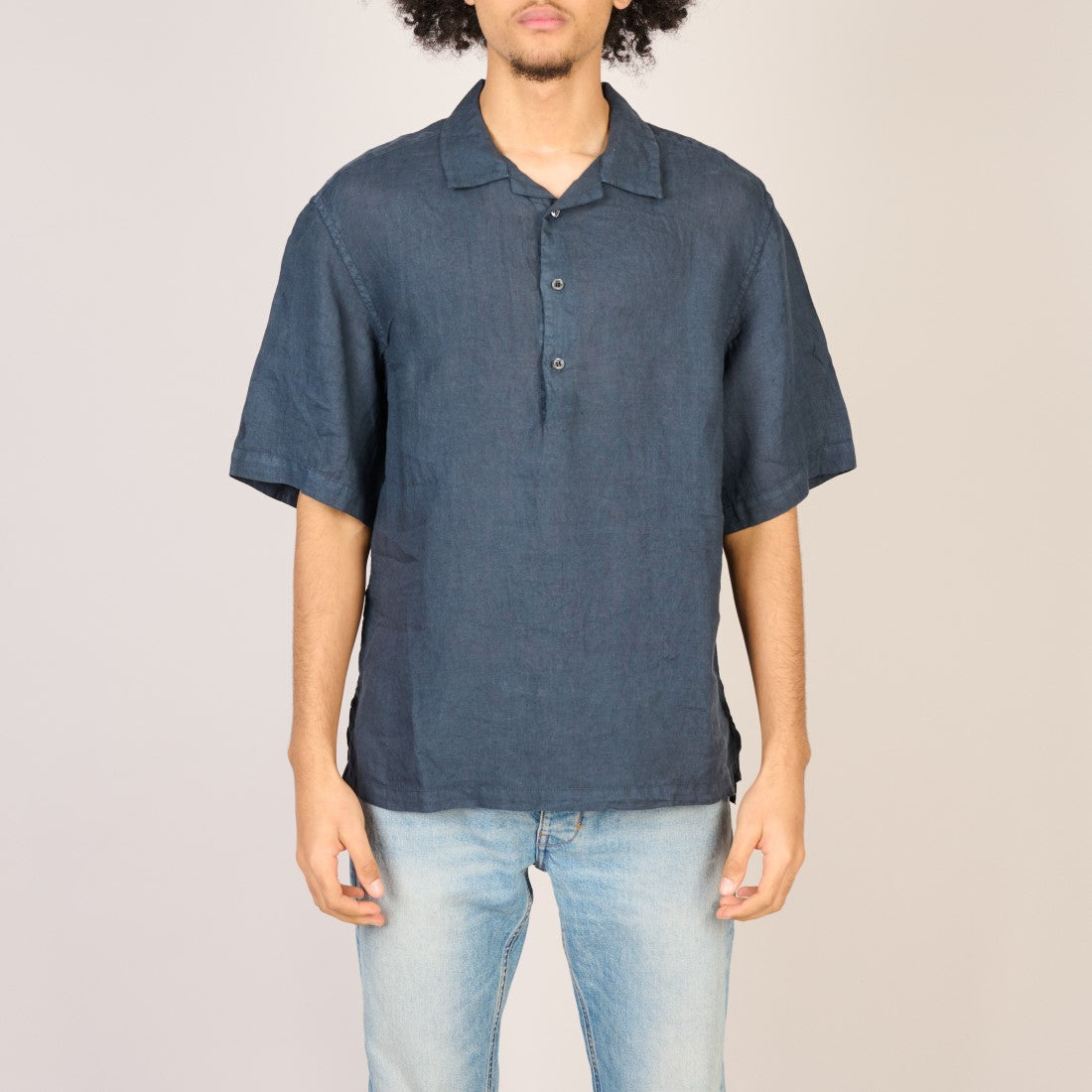 Barena Venezia Navy Mola Telino Woven Shirt – vooraanzicht