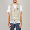 BOB Beige Green Check Gilet – vooraanzicht