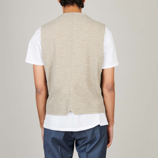 BOB Beige Green Check Gilet – productbeeld 2