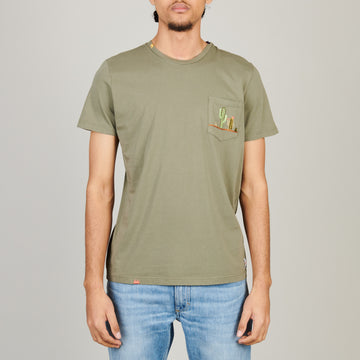 BOB MILITARE CACTUS Embroidered T-shirt – vooraanzicht