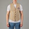 BOB Striped Gilet Beige Rust – productbeeld 1