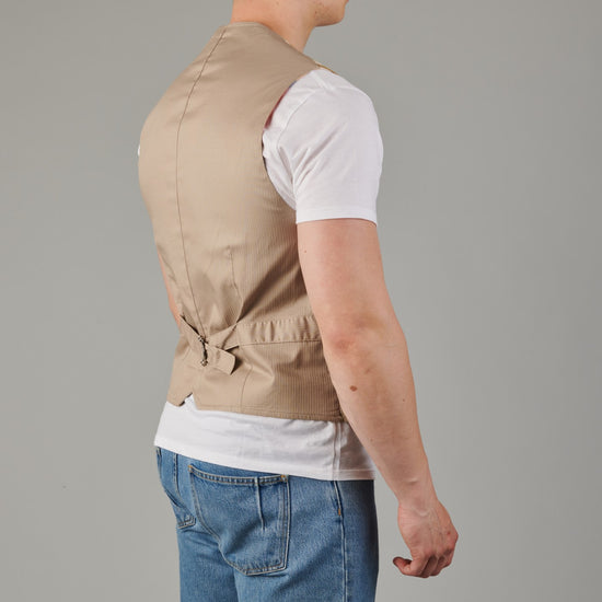 BOB Striped Gilet Beige Rust – productbeeld 2