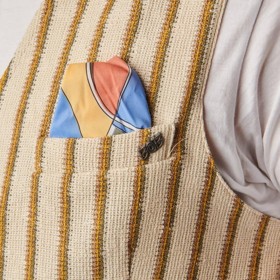 BOB Striped Gilet Beige Rust – productbeeld 3