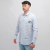 BOB Linen Embroidered Shirt Light Blue Stripe – productbeeld 3