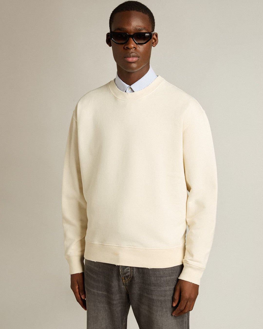 Golden Goose Boxy Sweatshirt Heritage White – productfoto 3 – Checkpoint Mol