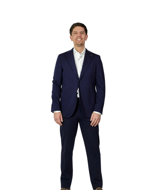 Navy Jersey Suit