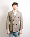 Breras Caserta Double-Breasted Jersey Blazer Beige Brown - productfoto 1