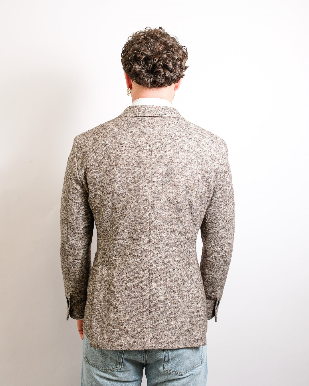 Breras Caserta Double-Breasted Jersey Blazer Beige Brown - productfoto 2