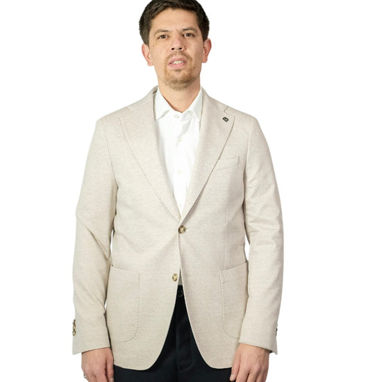 Breras Napoli Cotton Linen Jersey Blazer Beige - productfoto 1