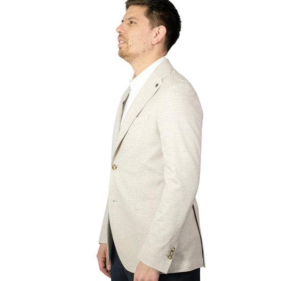 Breras Napoli Cotton Linen Jersey Blazer Beige - productfoto 2
