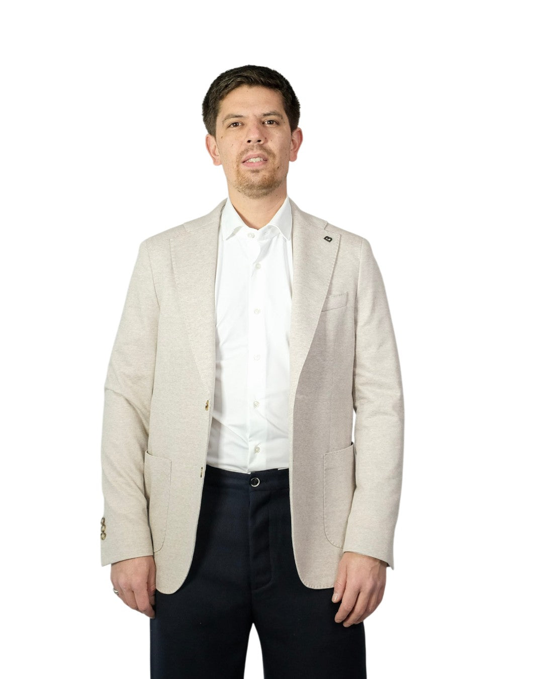 Breras Napoli Cotton Linen Jersey Blazer Beige - productfoto 3