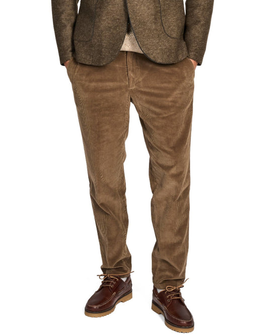 Briglia 1949 BG61 400067 straight fit corduroy broek Cacao - vooraanzicht