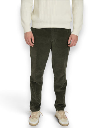 Briglia 1949 BG61 corduroy broek kaki – voorkant met rechte pijp