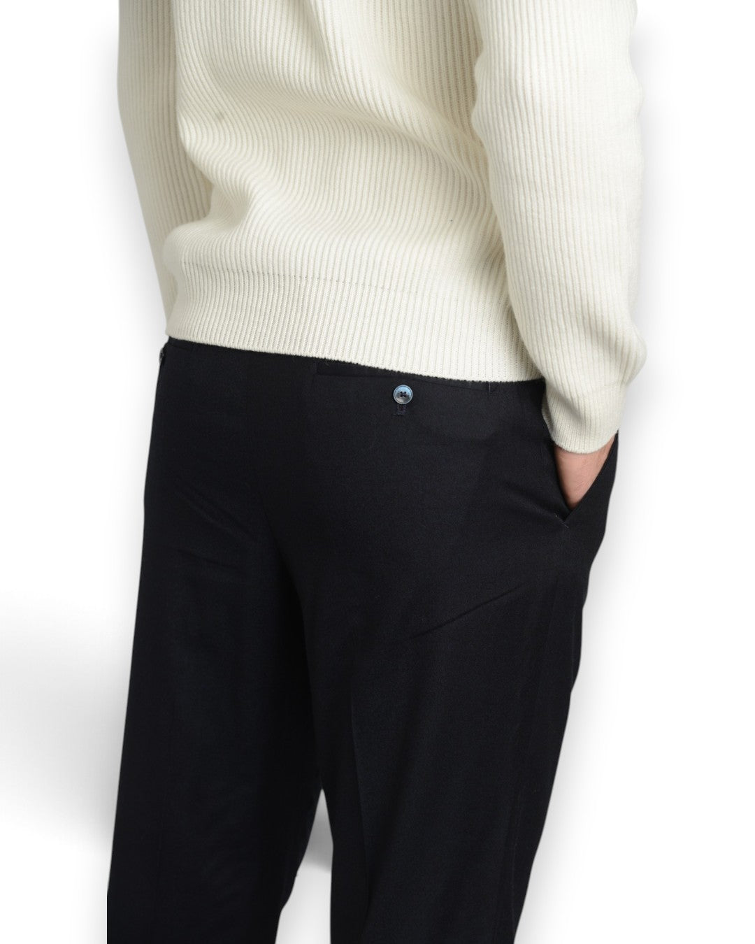 Briglia 1949 broek donkerblauw – detail van de achterkant en zijzak