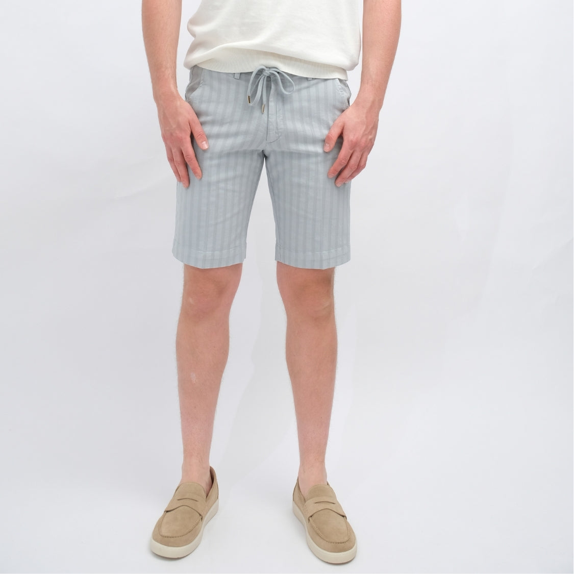 BRIGLIA Ice Blue Seersucker Stripes – vooraanzicht