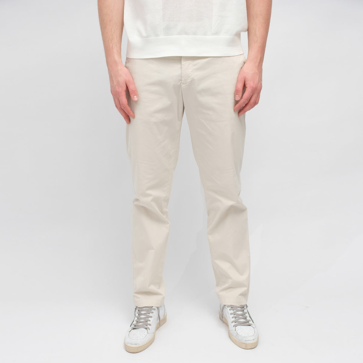 BRIGLIA Mastic Beige Cotton Stretch Regular Fit – vooraanzicht