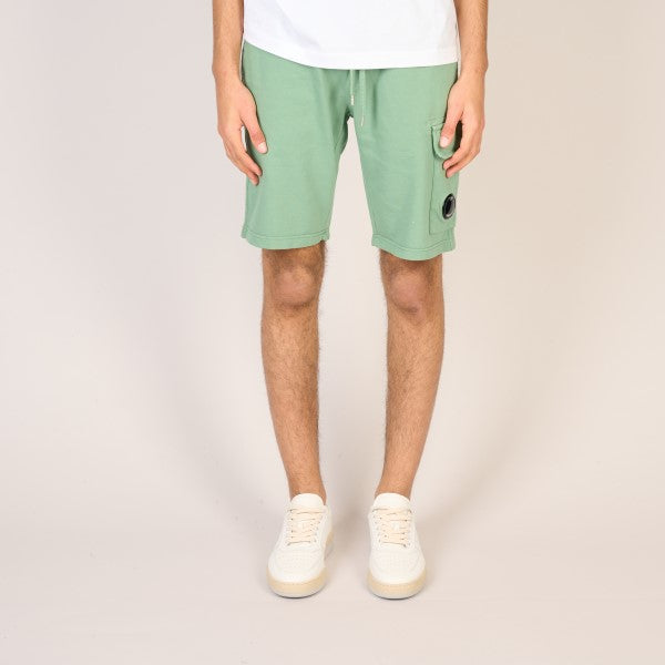 C.P. Company Light Fleece utility shorts Green Back – vooraanzicht