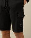 C.P. Company Black Light Fleece Utility Shorts – productbeeld 4