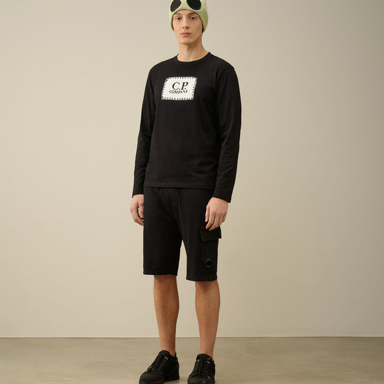 C.P. Company Black Light Fleece Utility Shorts – productbeeld 5