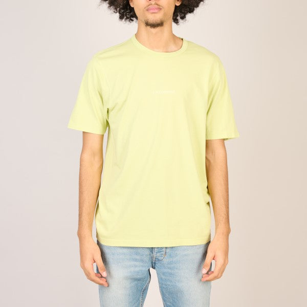 C.P. Company Jersey resist dyed logo T-shirt White Pear – vooraanzicht