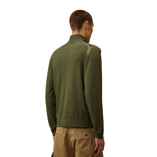 C.P. Company Vanisè Cotton Nylon Half Zip Pullover Thyme – productbeeld 3