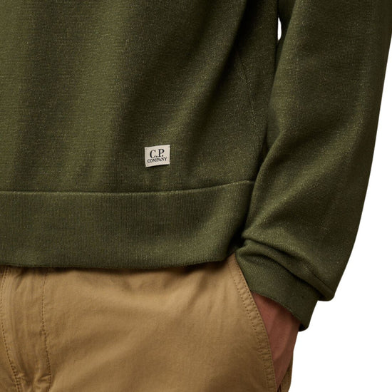 C.P. Company Vanisè Cotton Nylon Half Zip Pullover Thyme – productbeeld 4