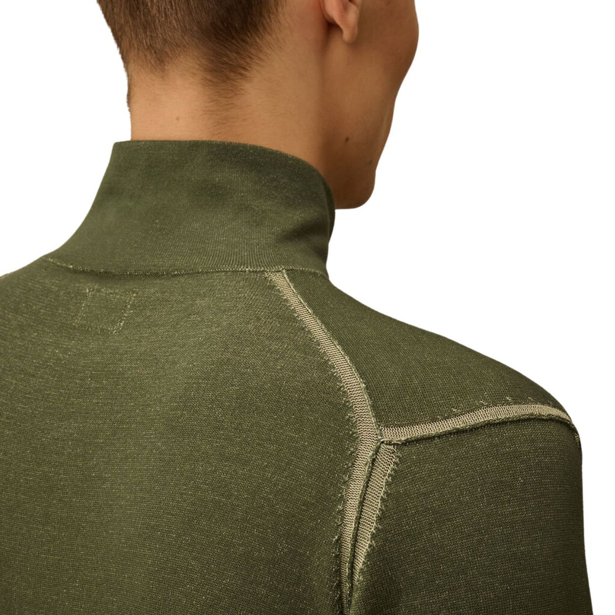 C.P. Company Vanisè Cotton Nylon Half Zip Pullover Thyme – productbeeld 5