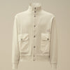 C.P. Company Blue Fox Cotton Fleece Full Button Sweater – productbeeld 2