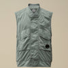 C.P. Company Chrome-R Nylon Lens Vest Stormy Weather – vooraanzicht