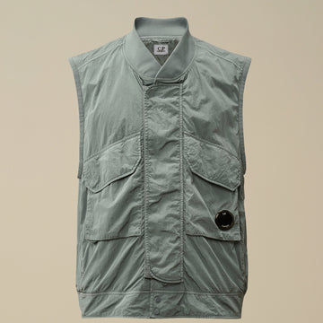 C.P. Company Chrome-R Nylon Lens Vest Stormy Weather – vooraanzicht