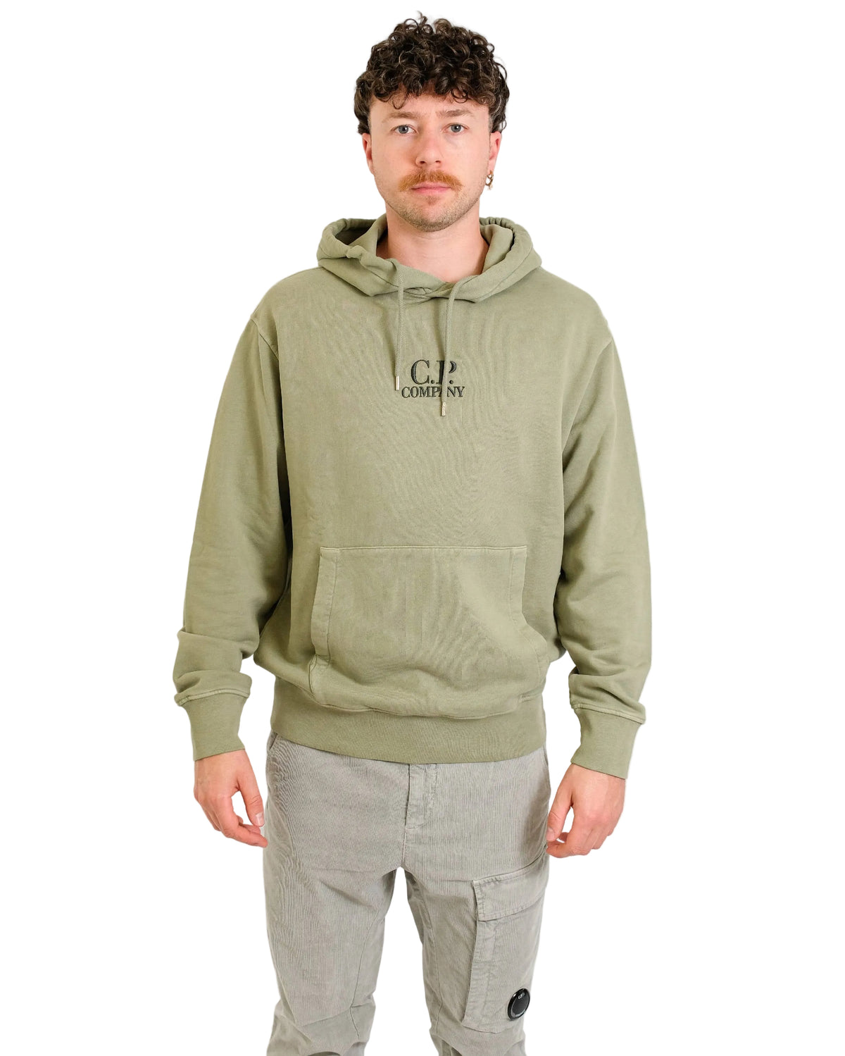 C.P. Company Fleece Hoodie Seagrass – productbeeld 1