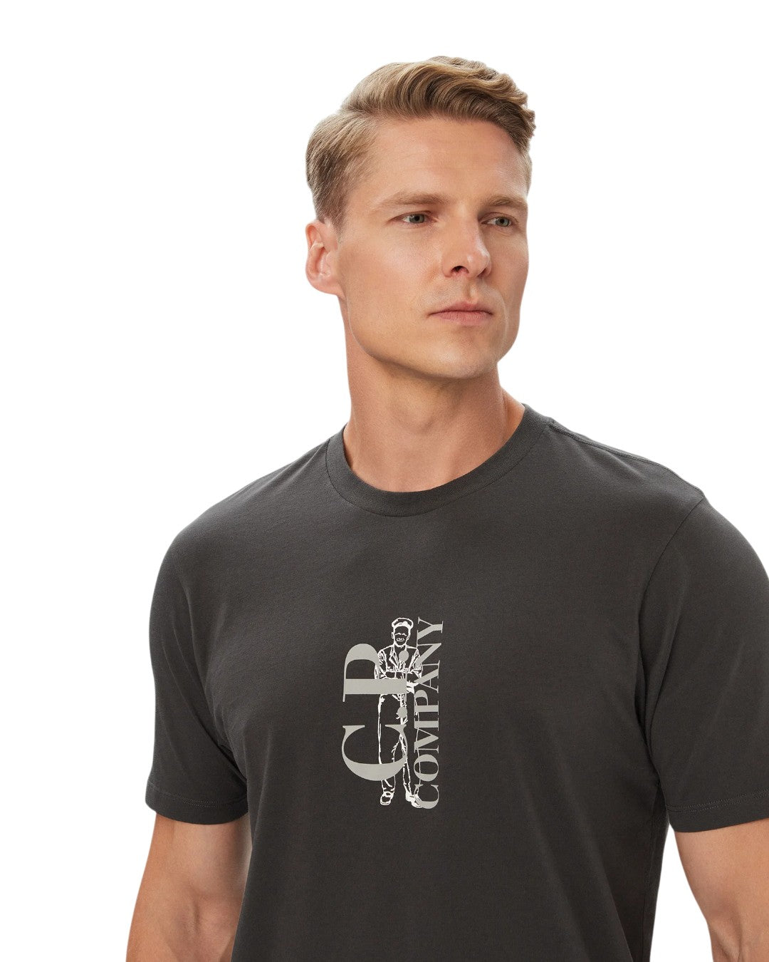 C.P. Company 30/1 Jersey Vertical Logo T-shirt Raven – productfoto 4 | Checkpoint Mol