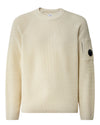 C.P. Company Waffle Knit Cotton Crewneck Sweater Silver Birch – productfoto 1 | Checkpoint Mol