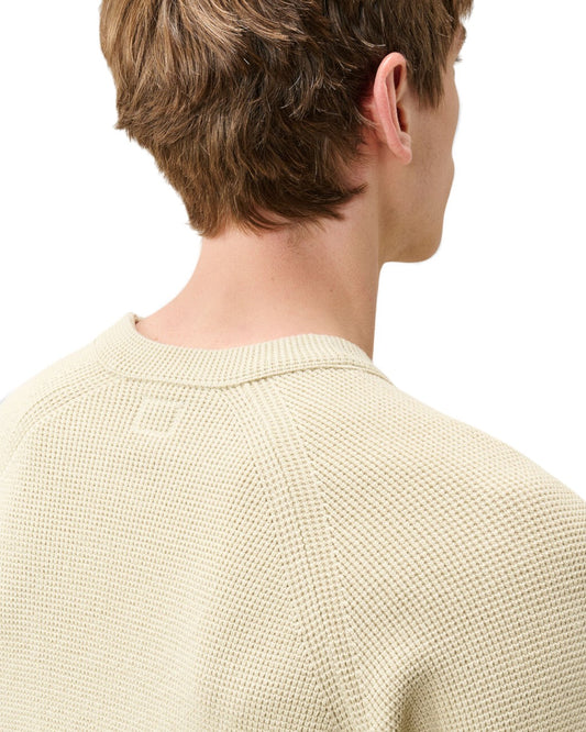 C.P. Company Waffle Knit Cotton Crewneck Sweater Silver Birch – productfoto 3 | Checkpoint Mol