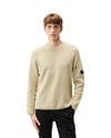 C.P. Company Waffle Knit Cotton Crewneck Sweater Silver Birch – productfoto 4 | Checkpoint Mol