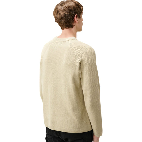 C.P. Company Waffle Knit Cotton Crewneck Sweater Silver Birch – productfoto 5 | Checkpoint Mol