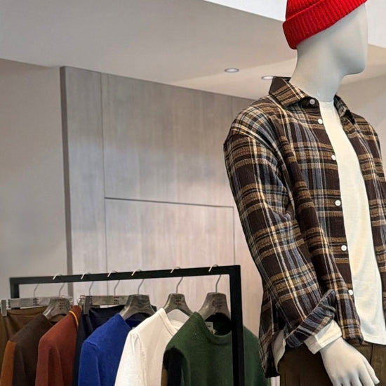 Castart Edouard Check Shirt Brown gecombineerd met cobalt blue bij Checkpoint Mol