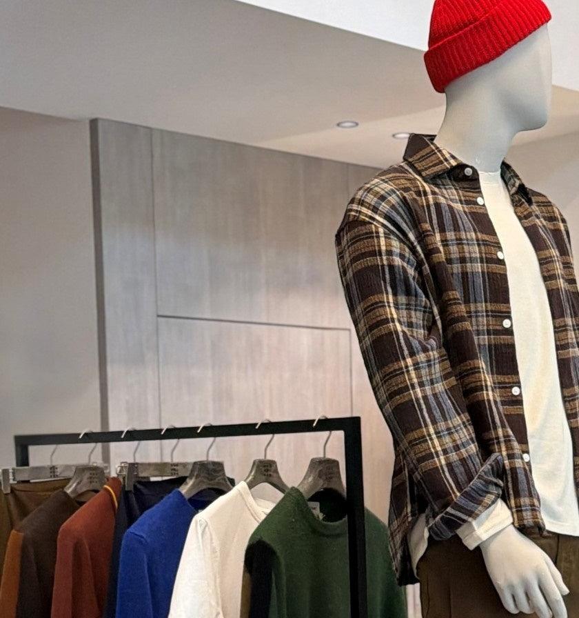 Castart Edouard Check Shirt Brown gecombineerd met cobalt blue bij Checkpoint Mol