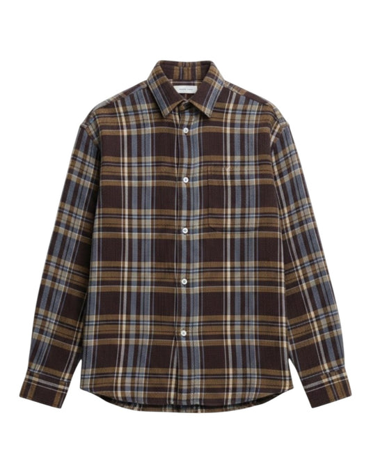 Castart Edouard Boxy Fit Check Shirt Brown